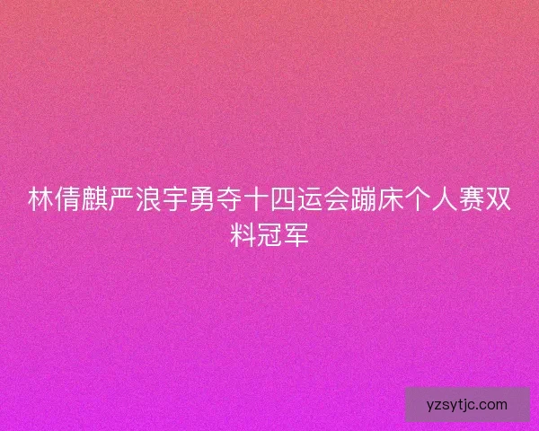 林倩麒严浪宇勇夺十四运会蹦床个人赛双料冠军